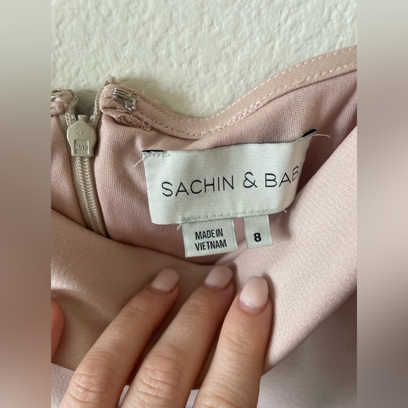 Sachin & Babi cali satin cowl neck midi slip dress with slit - Picture 3 of 8